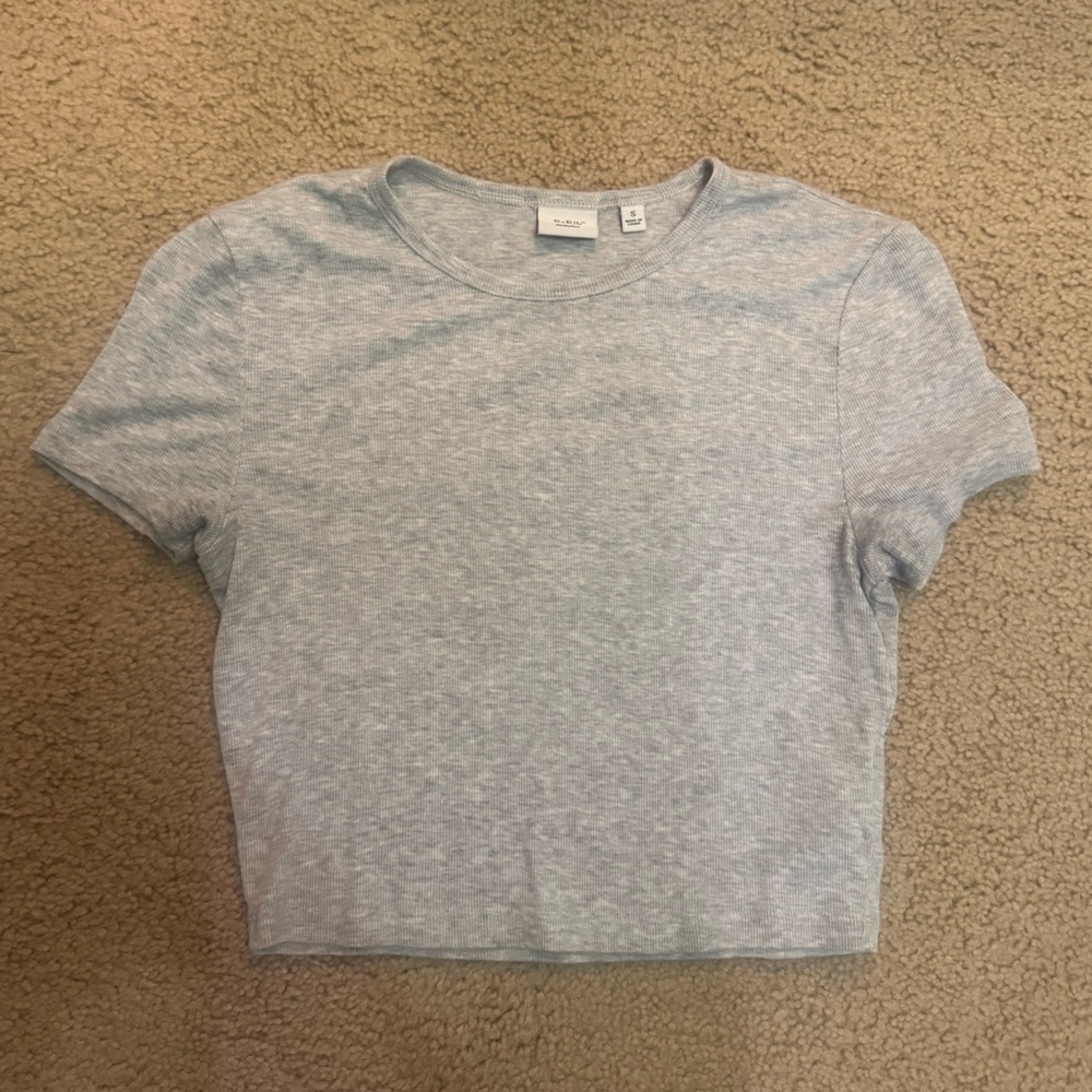 Aritzia Cropped Ribbed Tee